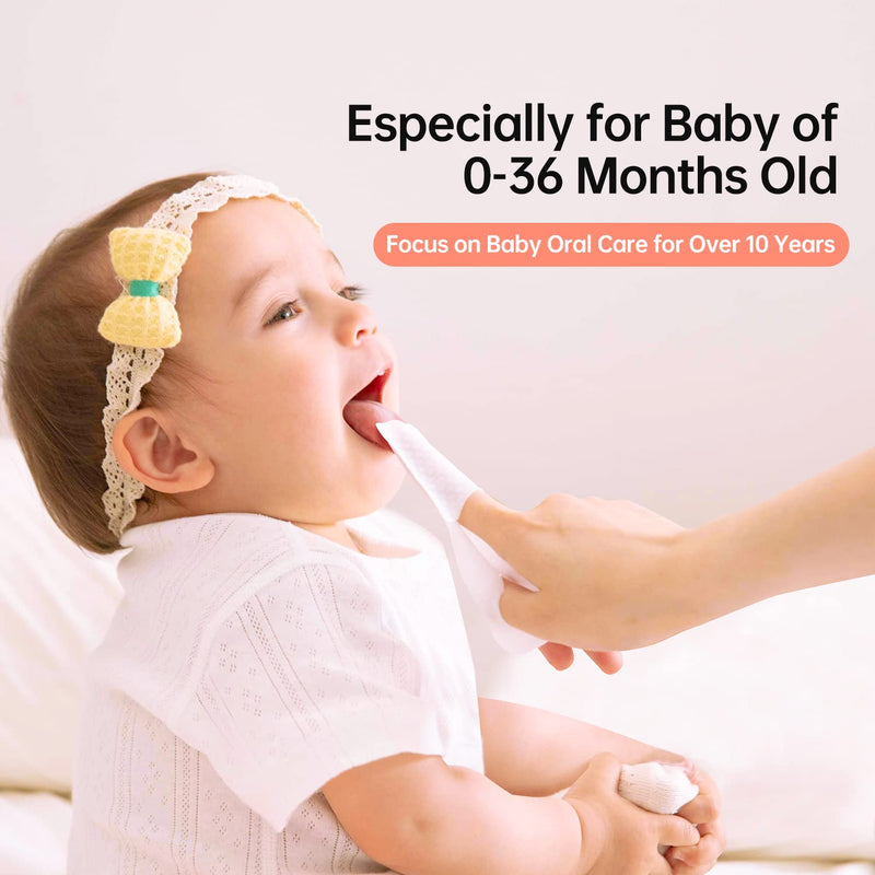 Toddler & Baby Dry Wipes, Premium 0-36 Months Tooth and Gum Wipes, Upgrade Tongue Cleaner for Infant & Newborn, 60 Count
