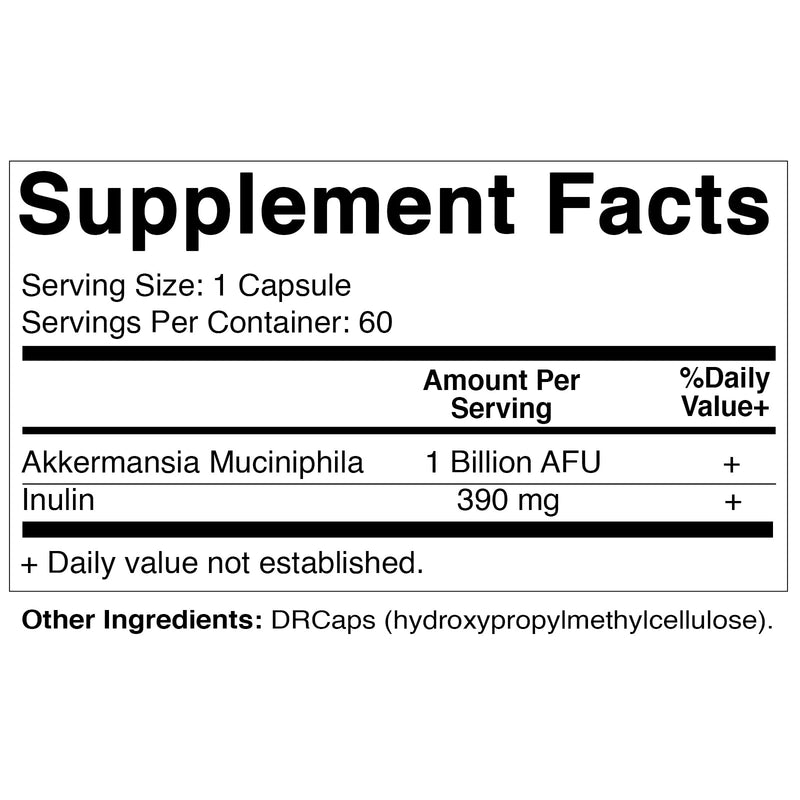 [Australia] - Vitamatic Akkermansia Muciniphila Gut Health - 60 DR Capsules (Delayed Released) - Made with Prebiotic Inulin Fiber 
