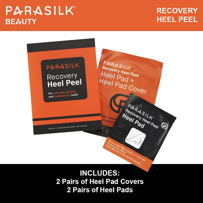 [Australia] - Parasilk Exfoliating Recovery Foot Heel Peel – 2 Pairs - 2 Sets of Exfoliation Gel Heel Pads and 2 Sets of Heel Sock Covers. Targeted Repair for Rough, Dry Skin, Cracked Heels and Feet 