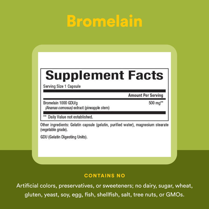 [Australia] - Natural Factors, Bromelain 500 mg, Enzyme Support for a Healthy Digestive System, 180 Capsules. 180 Count (Pack of 1) 