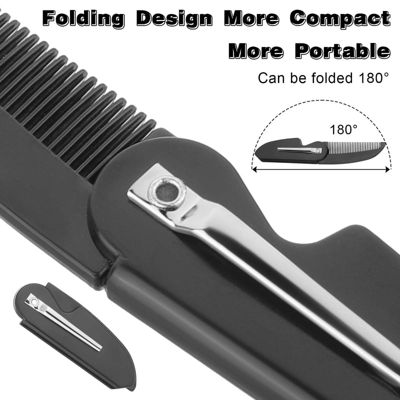 [Australia] - Beard Comb Pack of 4 Foldable Beard Comb Men Foldable Cord Folding Comb, Beard Comb, Pocket Comb, Portable Styling Hair Comb, Daily Care for Styling Hair Beard 