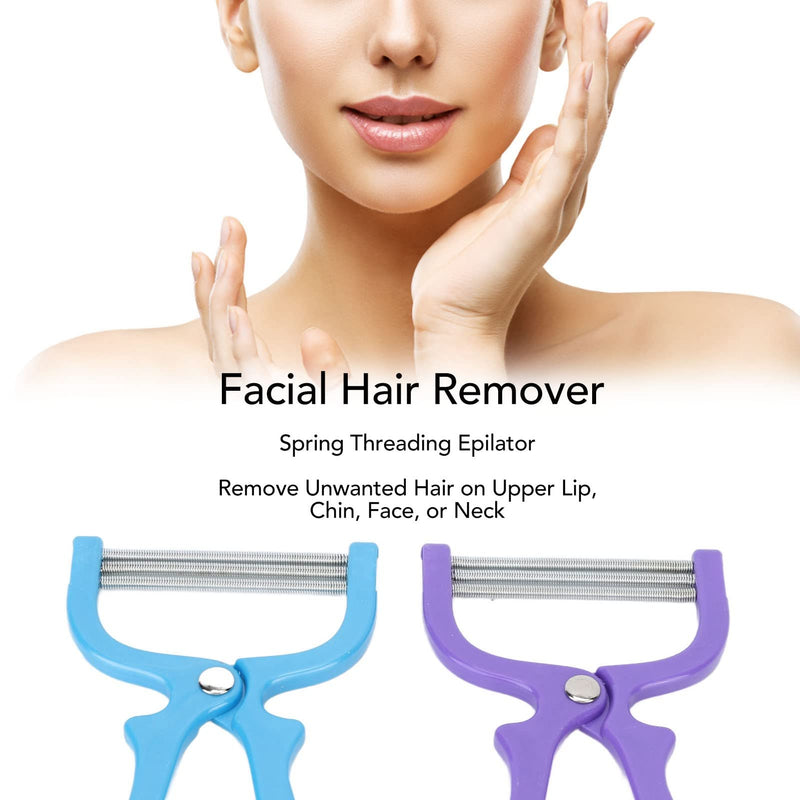 [Australia] - ZJchao 2pcs Spring Hair Remover, Stainless Steel Face Epilator Spring Threading for Women Face, Chin Hair, Upper Lip Hair, Mustache 