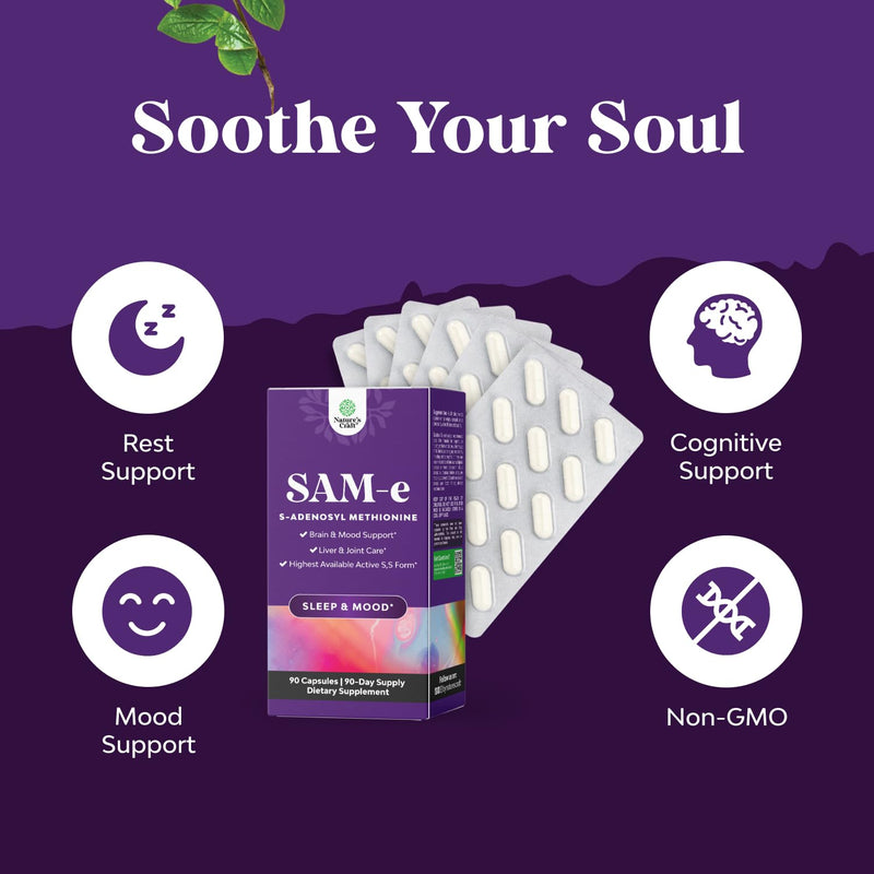 Bundle of Pure SAM-E Nootropic Brain Supplement and Organic Irish Sea Moss Capsules -Immune Support and Mood Support Supplement - Sea Moss and Bladderwrack Capsules with Burdock Root Superfood Blend