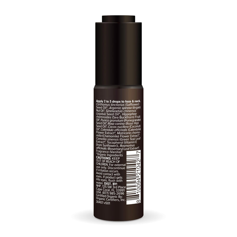 Ola Botanicals Organic Serum, 13 Botanical Oils, 1 fl oz (30 mL) | Smooth and Restore, Argan Oil and Vitamin E, Certified USDA Organic, Cruelty Free, Non-GMO, Non-Greasy