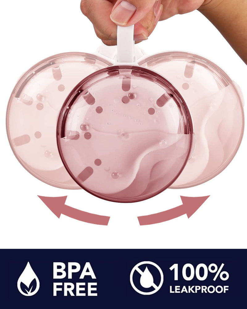 Denture Case, Definitely No-Leak Denture Bath Box for Traveling Perfectly, Denture Cup with Strainer & Magnetic Mirror,Completely Clean Care for Retainer, Mouth Guard, & Denture(PINK)… PINK
