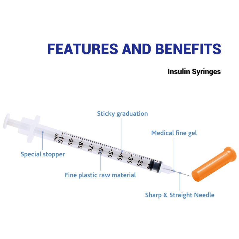 [Australia] - U-100 Insulin Syringe, 31G 5/16‚Äú 1cc Individually Sealed (100 Counts) 