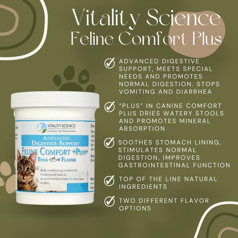 Feline Comfort Plus, Extra Drying Digestive Aid, GI Support Helps with Vomiting and Diarrhea, 100% Additive Free, 120g (Seafood, Small) Seafood - PawsPlanet Australia