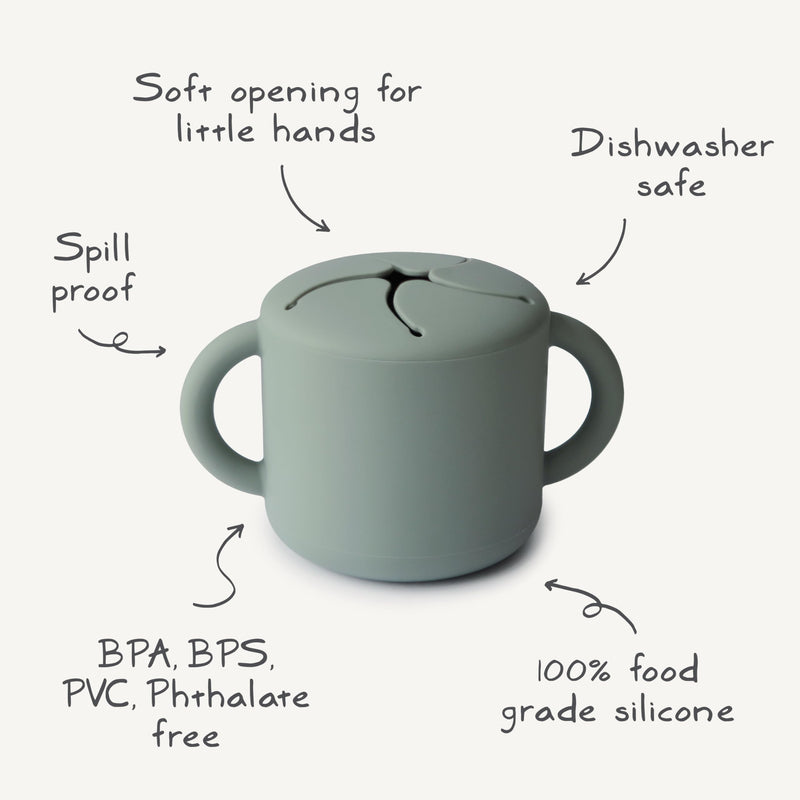 [Australia] - mushie Silicone Snack Cup | Spill Proof Food Container for Toddler and Baby (Blush) Blush 