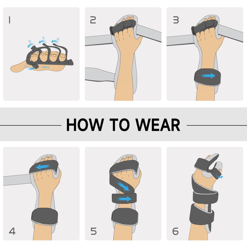 OSK Soft Functional Resting Hand Splint with Finger Separator,Stroke Hand Brace By Restorative Medical,Wrist Brace For Carpal Tunnel,Immobilizer Muscle Atrophy Rehabilitation for Hand,Wrist&Finger(Left,Small) (Left,Small)