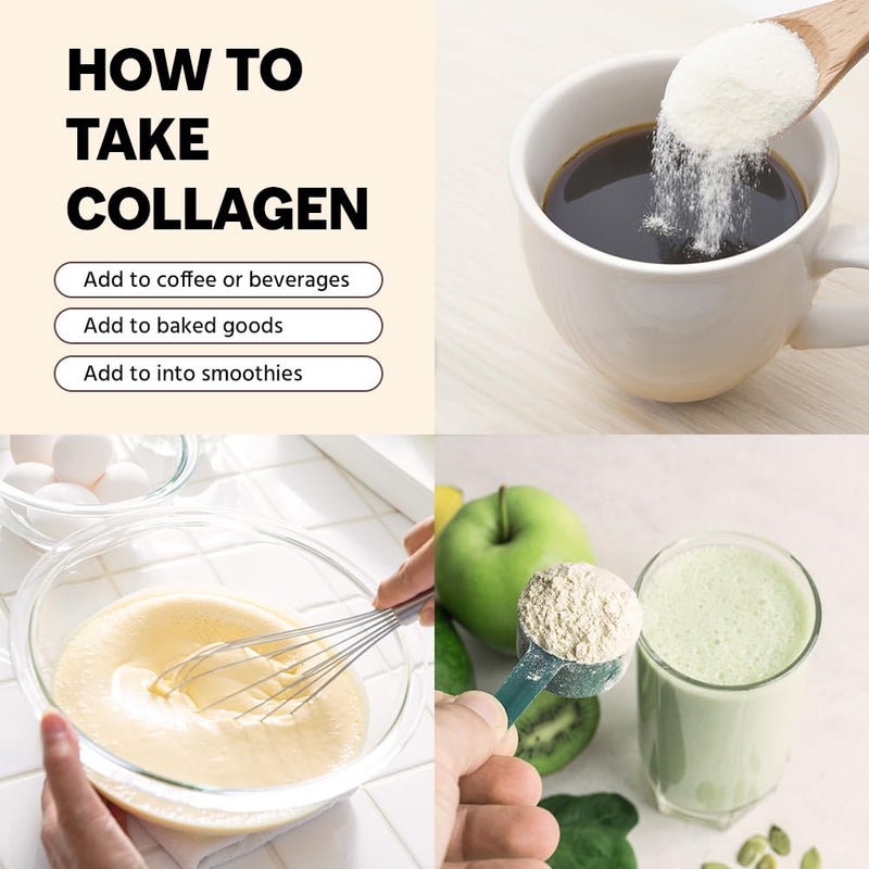 Marine Collagen Peptides - Hydrolyzed Ultra-fine Collagen Powder for Women & Men, Hyaluronic Acid, Biotin, Vitamin C, for Skin, Hair, Nails, Joints, Non-GMO, Unflavored, Easily Dissolved, 16oz
