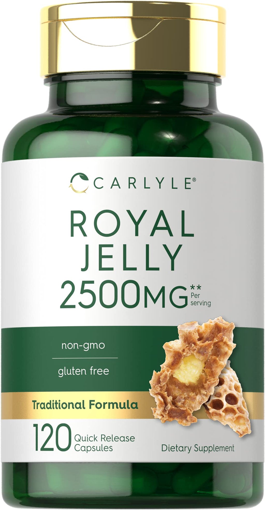 Carlyle Royal Jelly Capsule | 2500mg | 120 count | Non-GMO and Gluten Free Formula | Traditional Supplement