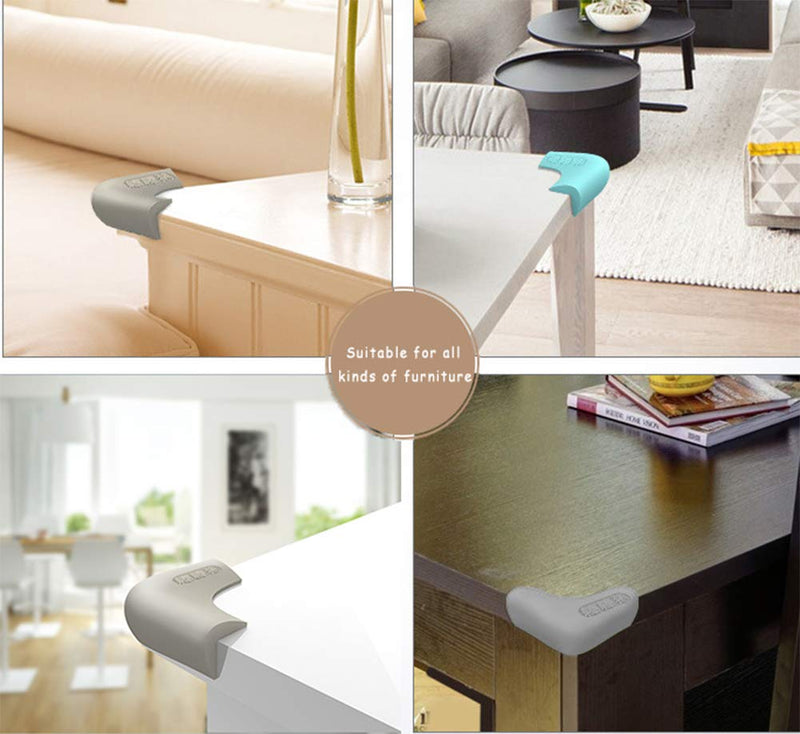 [Australia] - Food-Graded Silicone Corner Protectors, BPA Free Table Edge Guards Baby Proofing, Pre-Tapep Adhesive Kids Safety Proof, Cabinets Fireplace Furniture Bumpers (4 Counters) 4 
