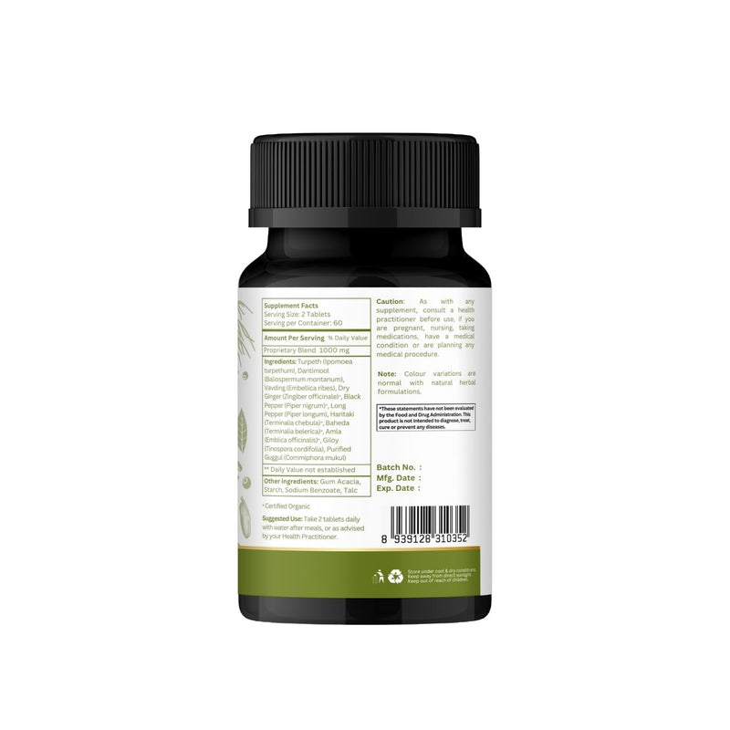 ORGANIC SPREE Kaishor Guggulu 120 Tablets - Ayurvedic Formulation - Certified and Vegetarian (1) 1