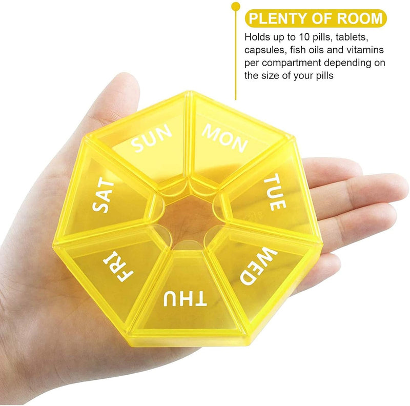 Weekly Pill Organizer Large 7 Day Pill Box Organizer Daily Medicine Case for Vitamin Fish Oil Pills Supplements Arthritis Friendly