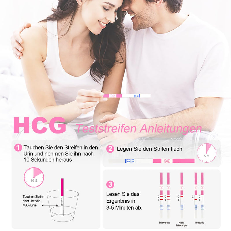 20x Pregnancy Test Strips Kit with Urine Cups hCG Test Strips - Early Detection Home Rapid Prenancy Tests Kit 10mIU/mL