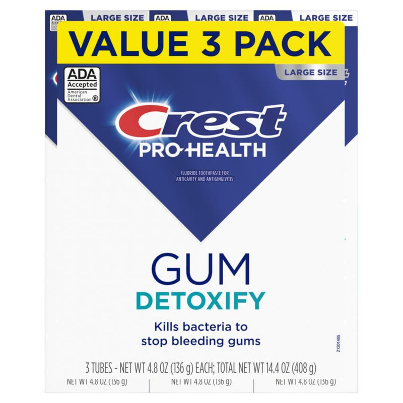 [Australia] - Crest Pro-Health Gum Detoxify Deep Clean Toothpaste, 4.8 oz Pack of 3 - Anticavity, Antibacterial Flouride Toothpaste, Clinically Proven, Gum and Enamel Protection, Plaque Control 