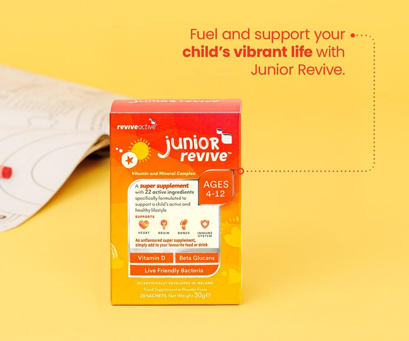 Junior Revive Unflavoured, Kids Multivitamin - 22 Active Ingredients - 1 Daily Sachet - Childrens Vitamin & Mineral Complex - Supports Heart Health, Mental Performance and Immune System - 20 Sachets
