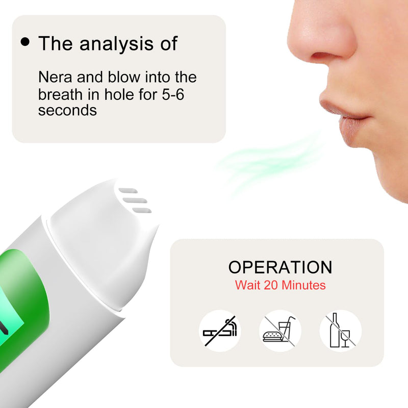 [Australia] - Ketone Breath Meter, Digital Ketosis Tester, Accurate Measurement, Help Monitor Your Weight & Ketosis(mool/L) Silver 