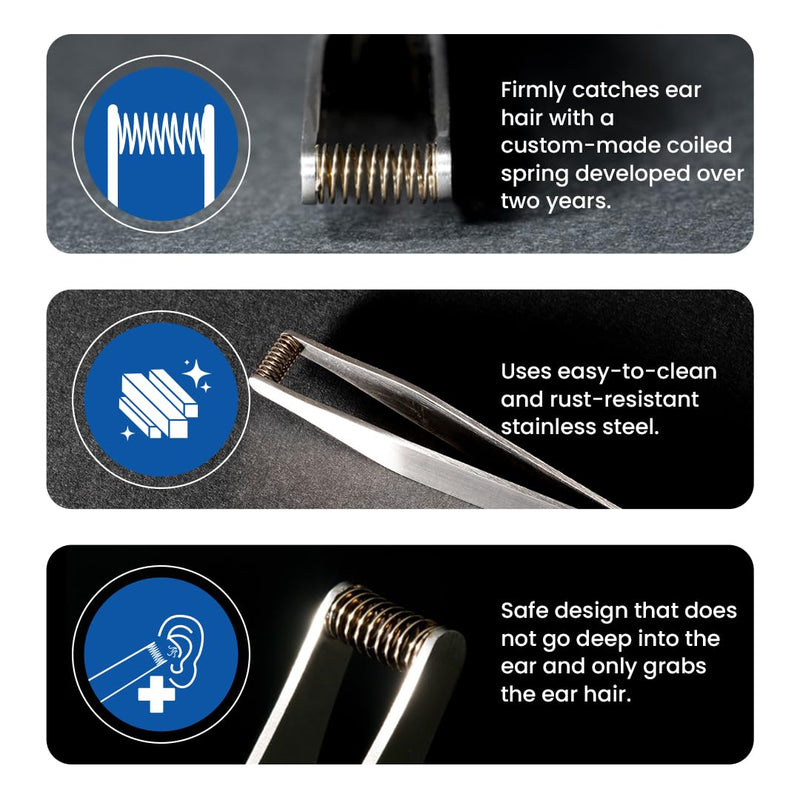 [Australia] - NIKKEN MIMIGETTER Ear & Fine Hair Remover – Made in Japan, Custom Spring, Easy to Clean, Rust-Resistant Stainless Steel 