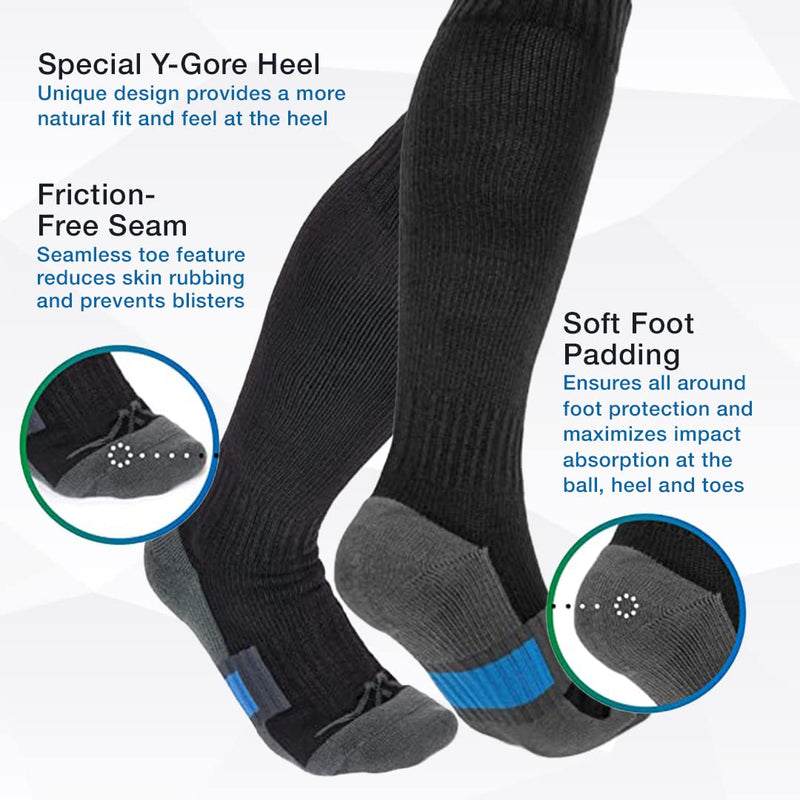 Wanderlust Travel Compression Socks - Support Stockings Large-X-Large Black