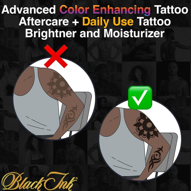 [Australia] - BLACK INK Advanced Color Enhancing Tattoo Aftercare + Daily Use Tattoo Brightener & Moisturizer Cream for All Skin Tones & Ink Colors • Organic & Vegan All-Natural Care Tattoo Lotion • Made in the USA 1.50 Fl Oz (Pack of 1) 