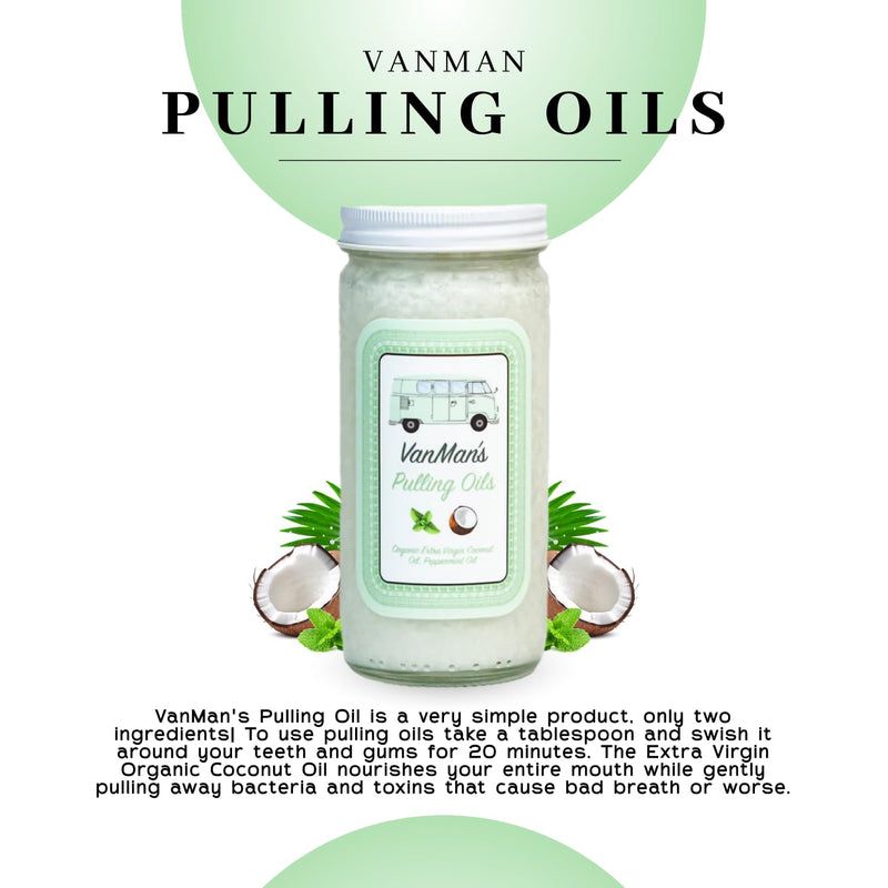 [Australia] - Vanman's Pulling Oil for Teeth and Gums - Oil Pulling Made with Organic Unrefined Coconut Oil and Peppermint Oil - Fluoride-Free, Supports Fresh Breath - 7.6 Ounce 