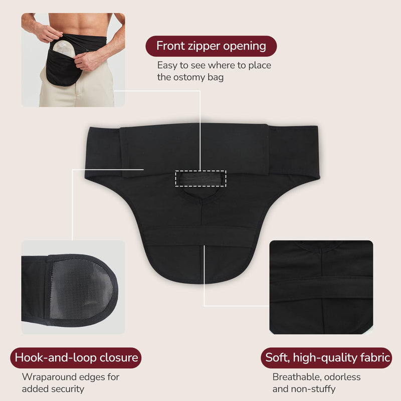 [Australia] - DERAYMI Ostomy Belts for Men Women, Ostomy Bag Cover for Keeping Ostomy Bag in Place, Colostomy Support Belt Ostomy Wrap for Swimming Outdoor Activities (L) L 