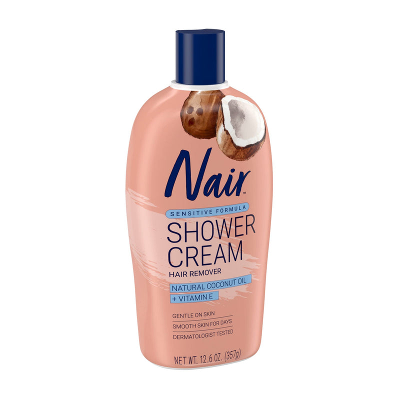 [Australia] - Nair Sensitive Formula Shower Cream Hair Remover with Coconut Oil and Vitamin E, 12.6oz 