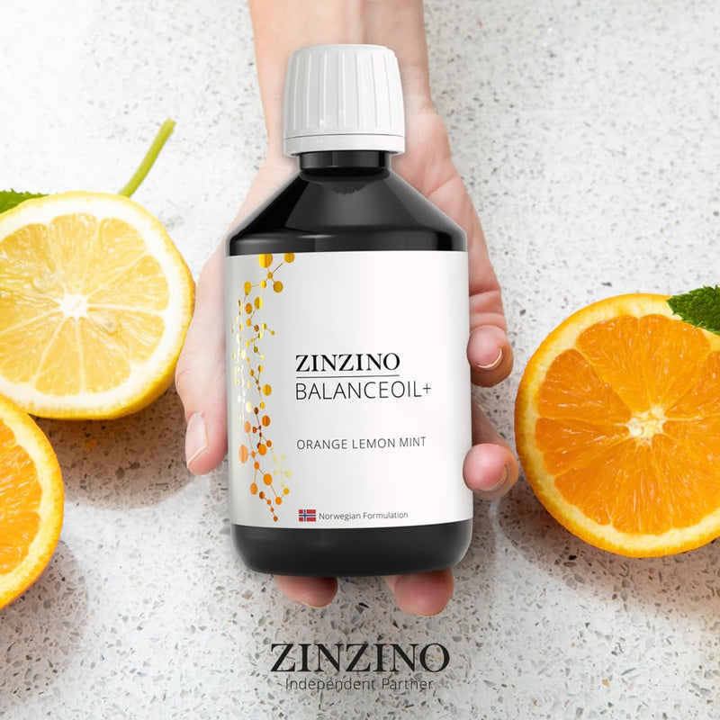 ZinZino BalanceOil+ Fish Oil with Omega-3 (DHA & EPA), Vitamin D3, Orange Lemon Mint, 300 ml Orange, lemon and mint 300 ml (Pack of 1)