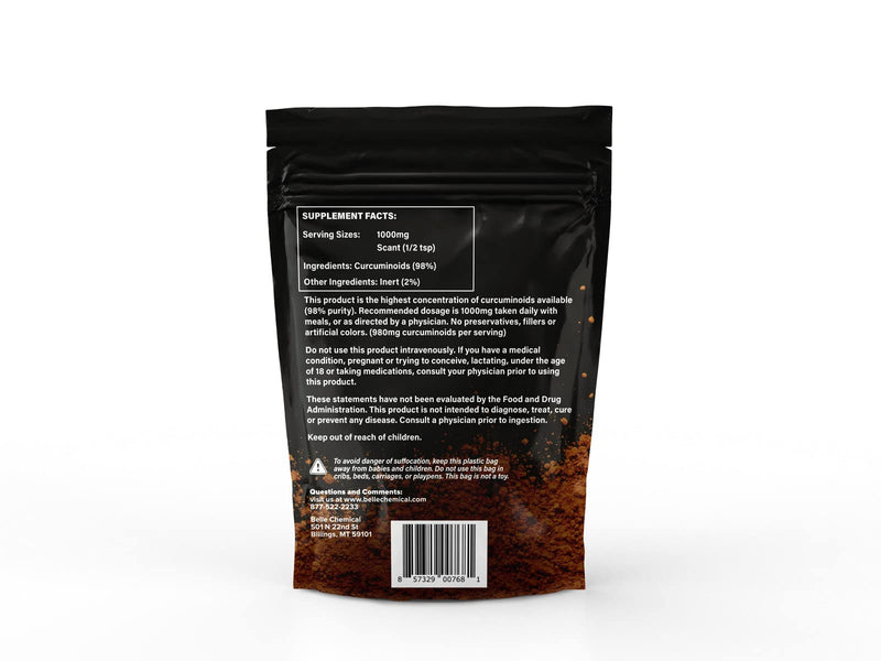 [Australia] - Belle Chemical 98% Pure Curcumin Powder (98% Curcuminoids) (100 Grams) 