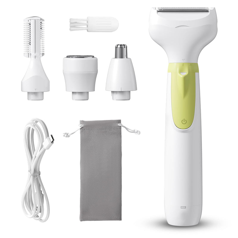 [Australia] - Electric Razors for Women, 4-in-1 Painless Shaver for Face, Bikini, Body & Underarms, Waterproof Cordless Foil Shaver for Wet/Dry Use with LED Light, USB Charging, Travel Bag 