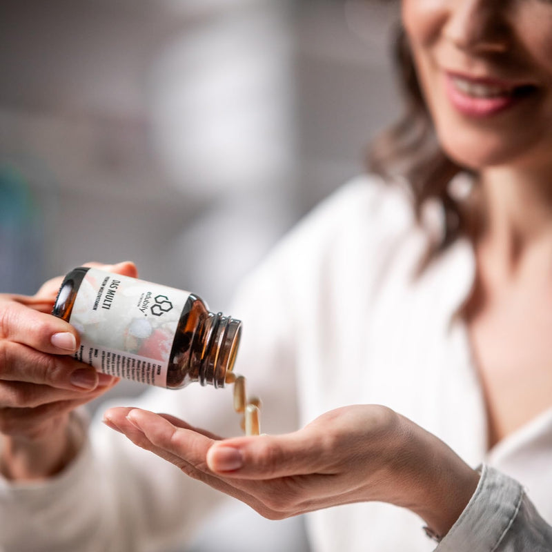 [Australia] - edubily nutrition® multivitamin capsules with vitamins, minerals and trace elements such as chromium, iodine, copper, manganese, molybdenum, PQQ, Q10, selenium, zinc, without iron - 90 small capsules (Multi with iodine) Multi with iodine 