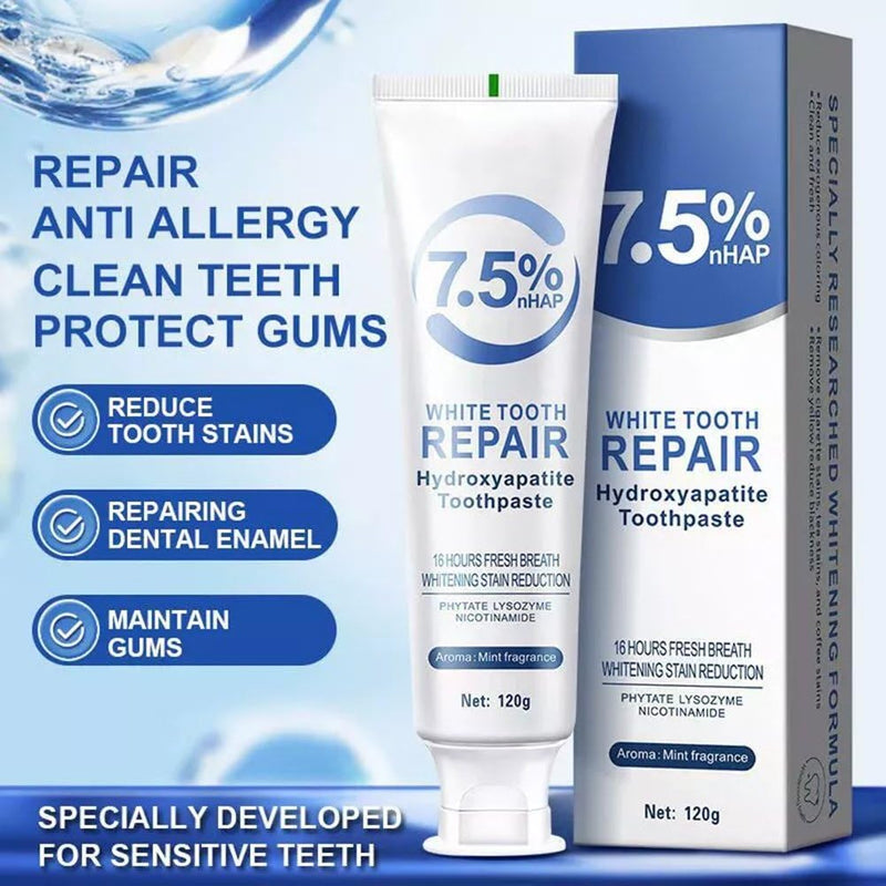 [Australia] - Hydroxyapatite Toothpaste for Enamel Repair & Stronger Teeth, Gentle Mint Flavor, Fresh Breath, Daily Oral Care with Hidroxiapatita 3.53 Ounce (Pack of 2) Blue 
