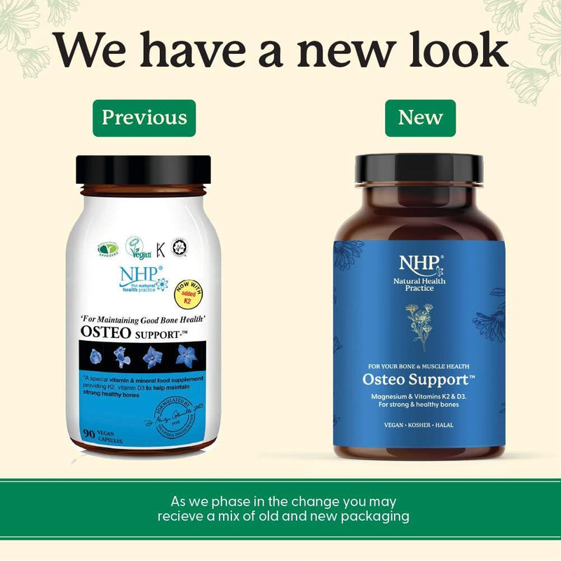 NHP Advanced Osteo Support - Multivitamin Supplement for Healthy Bones with Calcium, Magnesium, Vitamin D3, Zinc, and Digestive Enzymes,Vegan, All-Natural,No Fillers - 90 Vegan Capsules