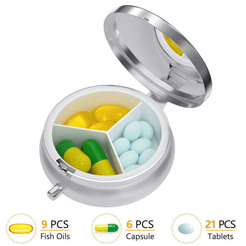 3 Pack Pill Box, Small Pill Case for Purse & Pocket, Cute Travel Medicine Organizer, Portable Medicine Container Holder to Hold Vitamins, Medication, Fish Oil & Supplement, Abstract Art Marble | Cute Travel Medicine Organizer, Portable Medicine Contain...
