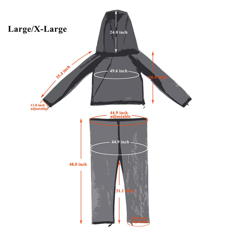 4 Pieces Mosquito Net Suit– Jacket Hood & Pants& Mitts & Socks Sets Light-Weight& Breathable Mesh Clothing for Men & Women, Ideal for Fishing, Hiking, Camping, Farming and Gardening (L/XL) Large/X-Large (Pack of 1)