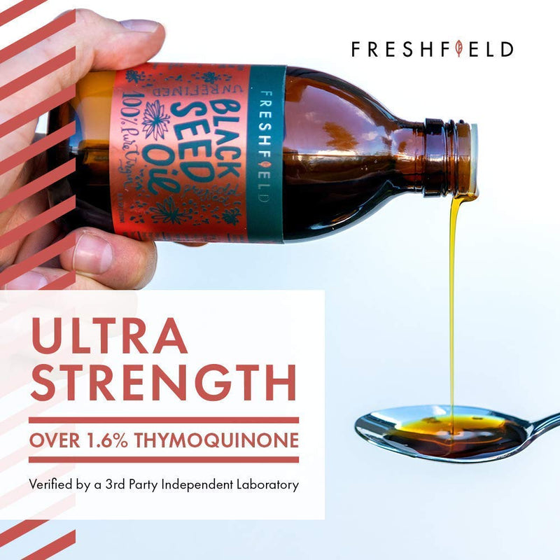 [Australia] - Freshfield Black Seed Oil | Vegan Friendly Up to 3X The Thymoquinone, Premium (Black Cumin Seed Oil, Nigella Sativa) | Cold Pressed | Ultra Strength | Pure and 100% Natural. 8 oz Liquid 8 Ounce (Pack of 1) 