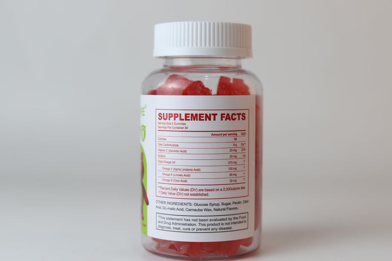 Kids Omega 3-6-9 Gummies – Plant-Based Brain, Eye & Heart Support – Strawberry Flavor – ALA, LA, Oleic Acid – Vegan, Gluten-Free, Non-GMO – 60 Gummies by Glow Vital Store (1) 1