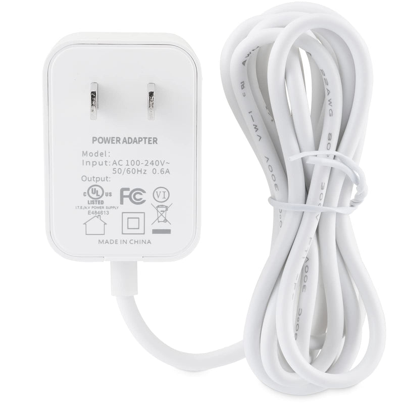 [Australia] - LEFXMOPHY Charger for VAVA Baby Monitor Handheld Screen Parent Unit 5V Power Cord UL Aadpter with 5ft White Cable (Not for Cam) 