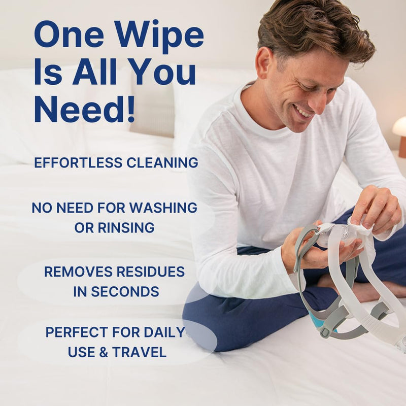 [Australia] - Snugell Unscented Travel CPAP Mask Wipes Antibacterial (150 Count) ‚Äì100% Soft Cotton‚Äì Lint & Alcohol-Free,Skin Safe with Aloe Vera ‚Äì Easy Opening CPAP Cleaner and Sanitizer for Masks, Tubes & Devices 150 Count (Pack of 1) 