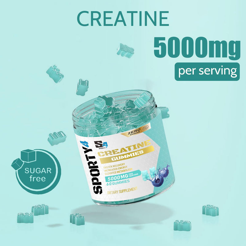 CREATINE 5000mg Gummies/Gummy Blueberry 60 count (Pack of 1)