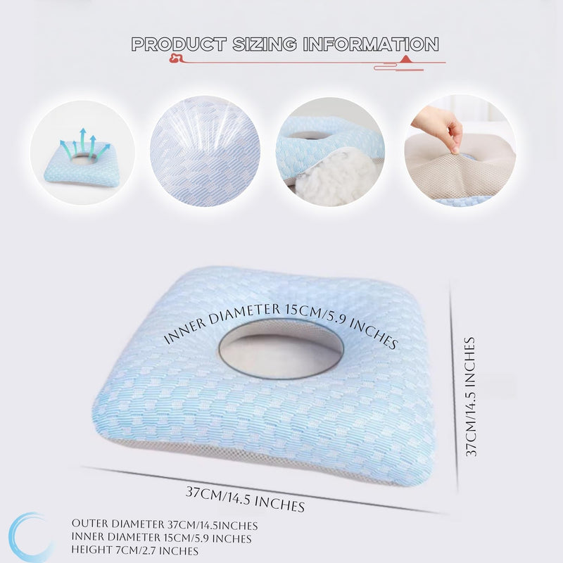 Pressure Ulcer Cushions,Anti Bedsore Cushions,Anti-Decubitus Pad,Medical Donut Pillow for Hemorrhoids,After Surgery,Pregnancy,Seniors,Light Blue Light Blue