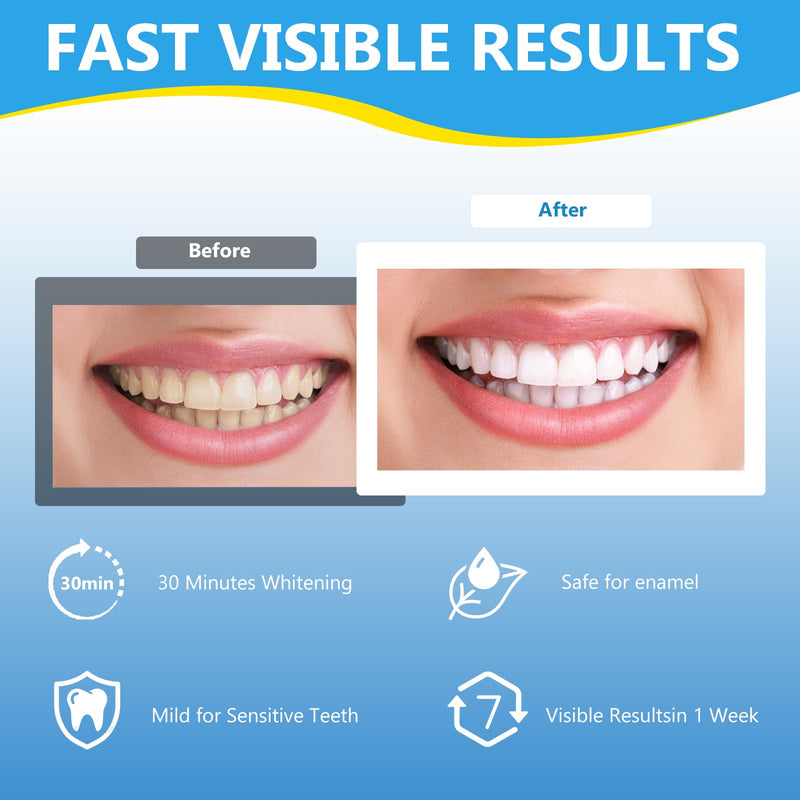 [Australia] - Teeth Whitening Strips for Sensitive, 42 Strips Whitener Safe Whitestrip, Deep Stains Removal Tooth Whitening, Enamel Safe Non-Slip Dry Strip Technology for Whiter Teeth, Mint 