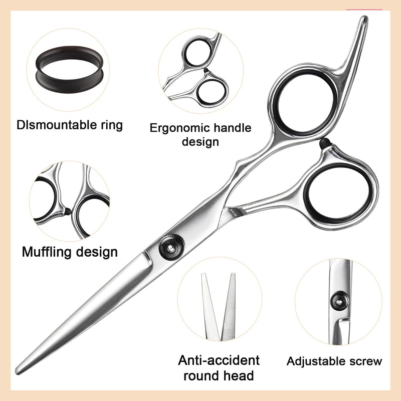 [Australia] - Fcysy Professional Hair Scissors Thinning Scissors Set, Fcysy Hair Cutting Scissors Set Hairdresser Hair Scissors Hairdresser Thinning Scissors Hairdressing Scissors Hairdressing Set for Women Men Dogs Black Hair Scissors Set 