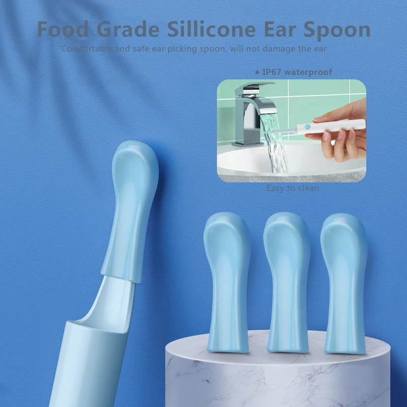 [Australia] - Earwax Remover Otoscope, LANMOU 1080P Wifi Ear Cleaner, Ear Cleaner with Camera, HD Otoscope with 6 LEDs & 4 Silicone Ear Spoons, Ear Cleaner for iPhone, Android, iPad, White 