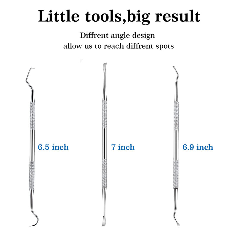 3 Pieces Dog Dental Tooth Scaler and Scraper Stainless Double Headed Tarter Removing Tool Scraper Pet Teeth Cleaning Tools for Dog and Cat (Silver) Silver - PawsPlanet Australia
