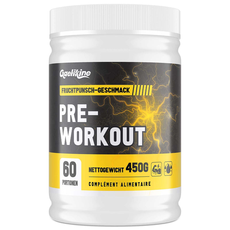 [Australia] - Pre Workout Energy Powder - 450g with Beta-Alanine, Creatine and Caffeine - Refreshing Fruit Punch Flavor - Booster Pre Workout for Maximum Energy & Performance During Training (450g, Pack of 1) 450g, Pack of 1 