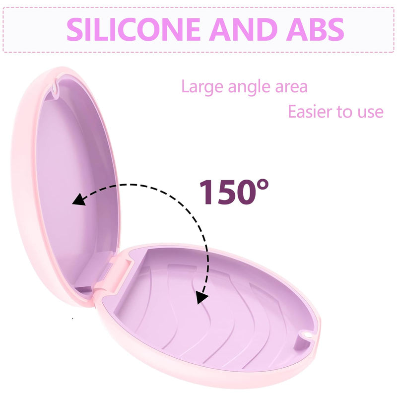 [Australia] - Retainer Case, Slim Aligner Cases for Invisalign, Mouthguard Case with Removal Tools& Aligners Chewies& Brush, Removable Inner Tray Silicone for Easy Cleaning (Pink) Pink 