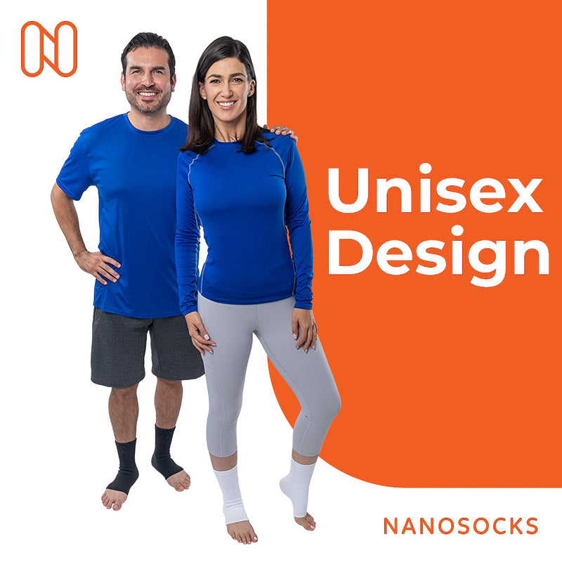 [Australia] - Compression Socks (Pair) - Nylon & Spandex Toeless Support for Plantar Fasciitis, Neuropathy, Foot Pain Relief Medium Black 