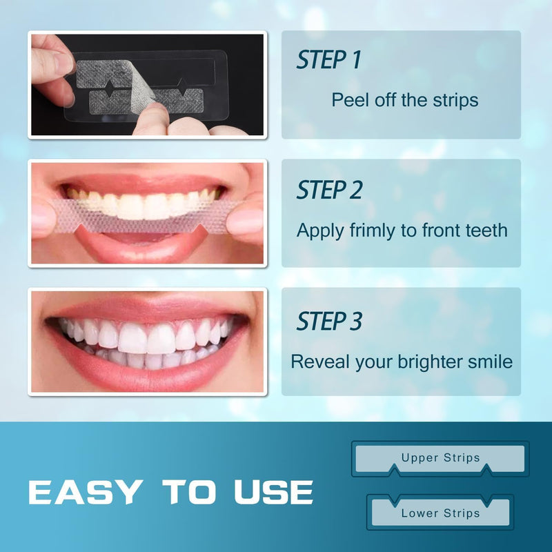 [Australia] - Sensitive Teeth Whitening Strips.7-Day Treatments Kit with Non-Slip, Dry Strip Technology. Peroxide Free. Enamel Protected. Deep Stains Removal - 14 Strips Mint 7 Pices 